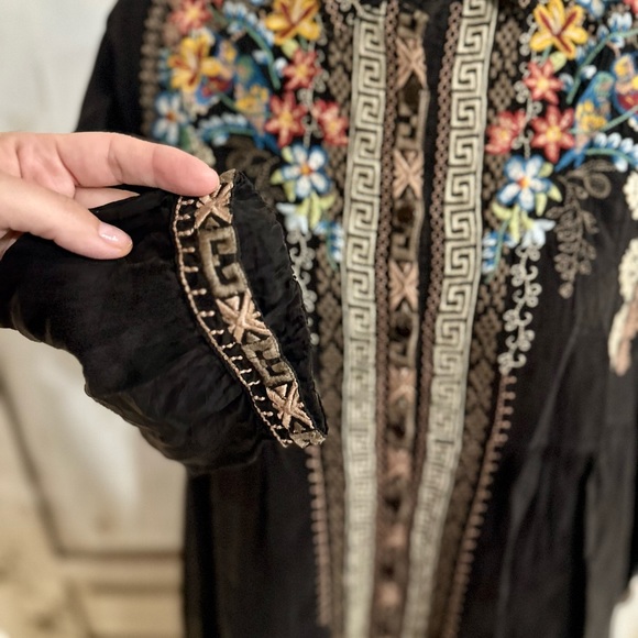 Johnny Was Dress Duster Cover up dark brown embroidered - Picture 10 of 16